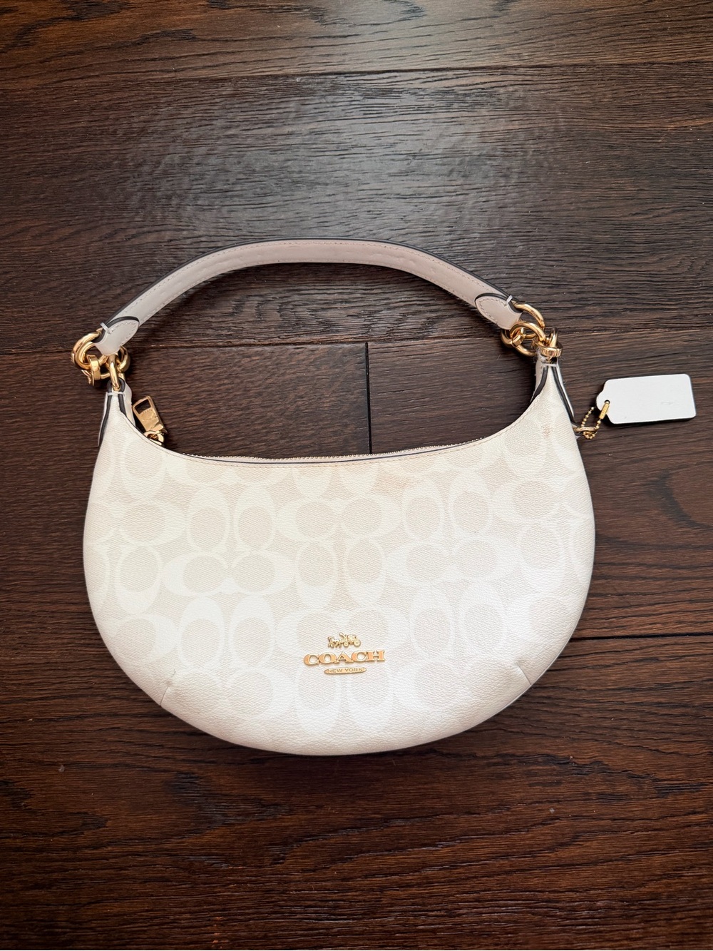 Coach ~ mini payton shoulder bag in white signature canvas